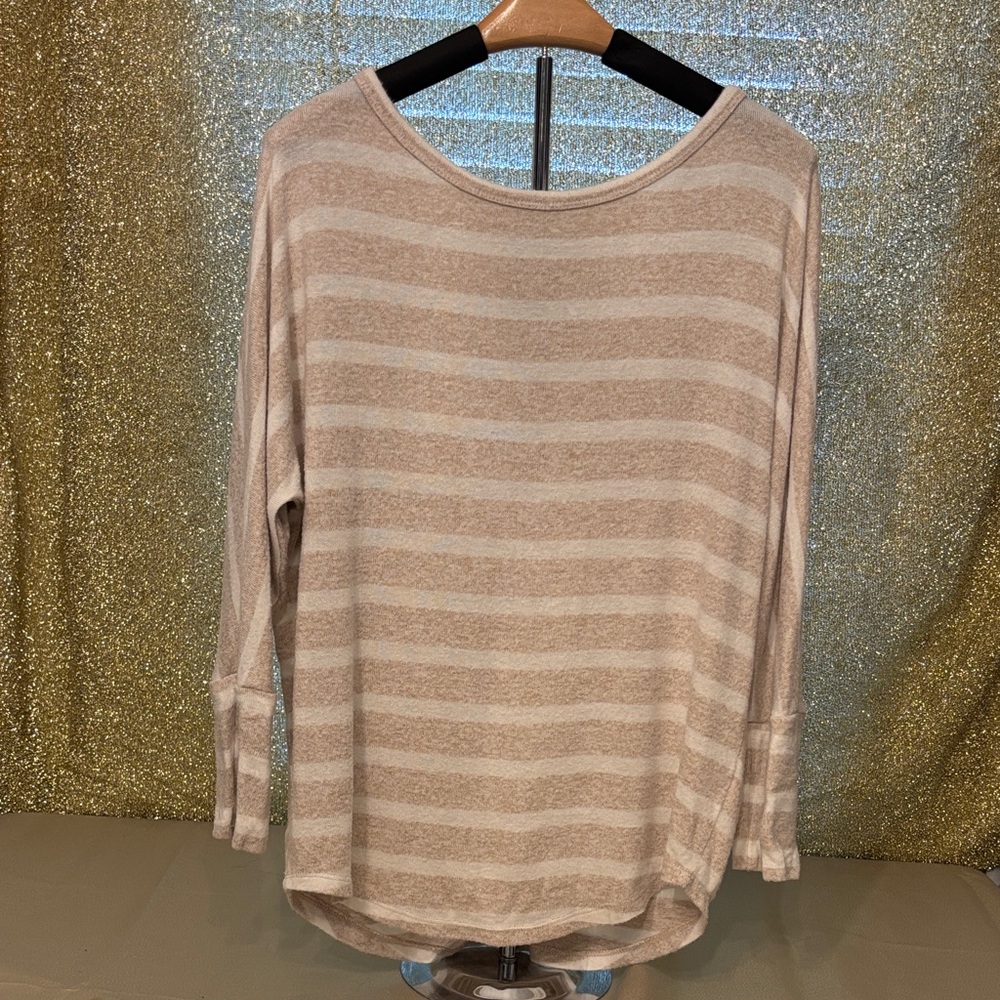 Market & Spruce Cream Striped Sweater